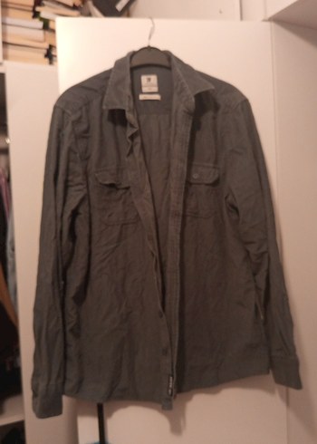 Gri Düğmeli Erkek Kadife Gömlek - Görsel 4