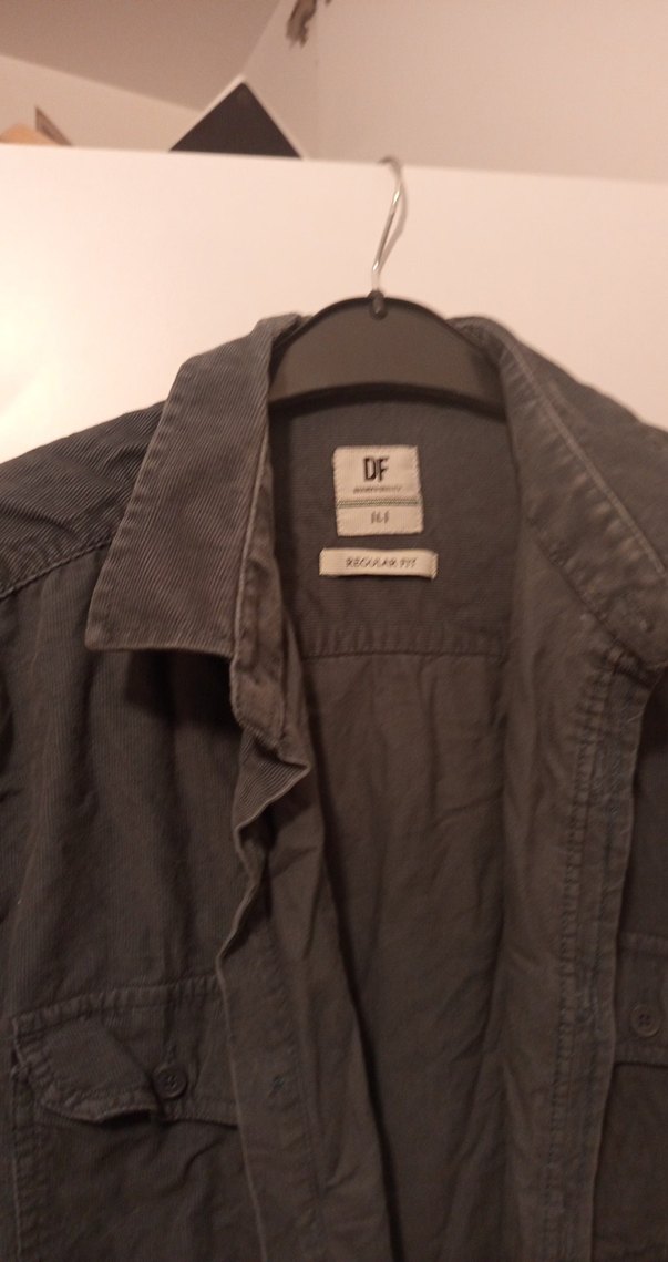 Gri Düğmeli Erkek Kadife Gömlek - Görsel 3