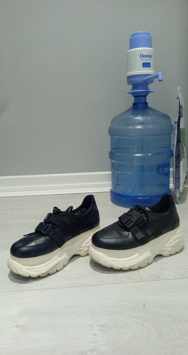 Siyah Platform Topuklu Kadın Spor Ayakkabı - Görsel 4