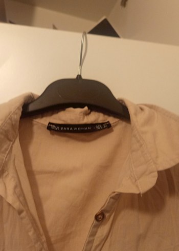 Bej Kolsuz Keten Gömlek - Görsel 2