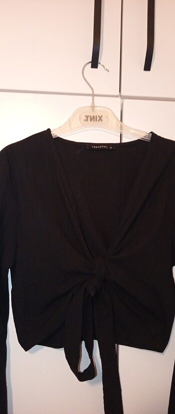 Siyah Keten crop  - Görsel 2