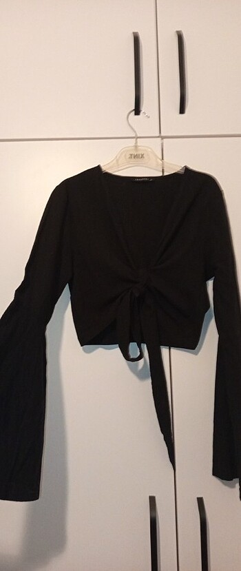 Siyah Keten crop  - Görsel 4