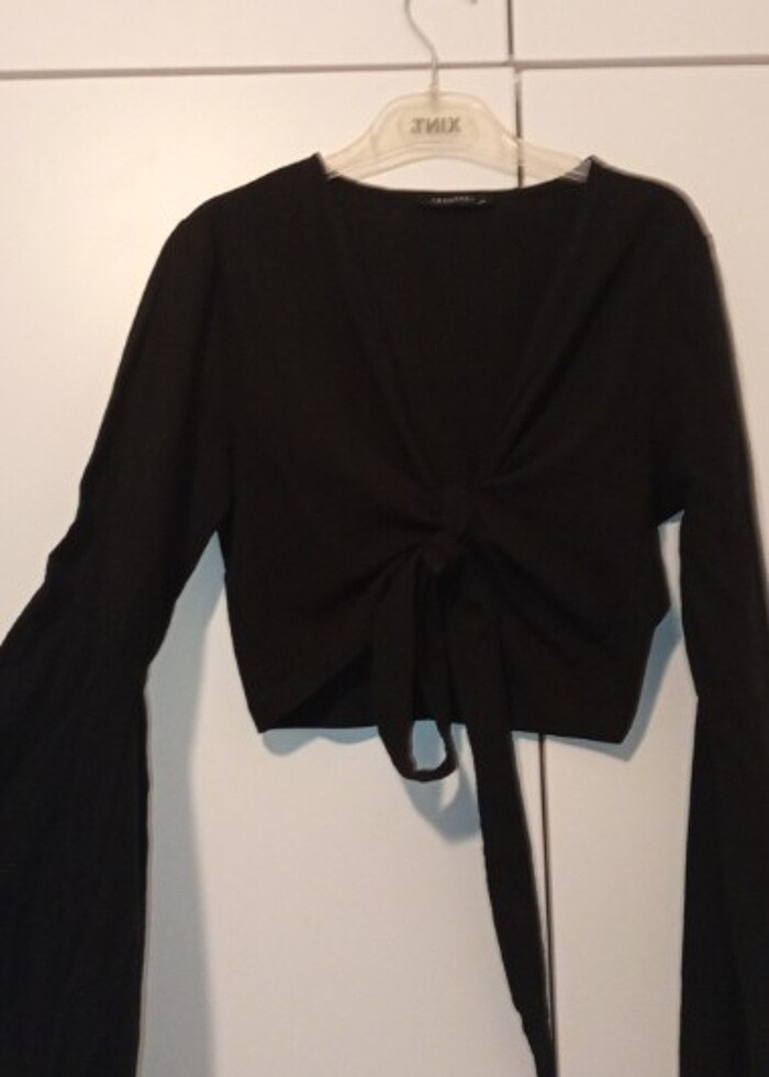 Siyah Keten crop  - Görsel 4