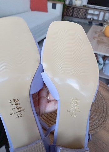 42 Beden mor Renk Mor Pastel Topuklu Kadın Sandalet