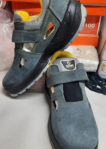 Erkek Spor Sandaletleri Sarı Gri Velcro - Görsel 2
