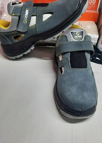 Erkek Spor Sandaletleri Sarı Gri Velcro - Görsel 4