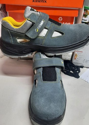 Erkek Spor Sandaletleri Sarı Gri Velcro - Görsel 5