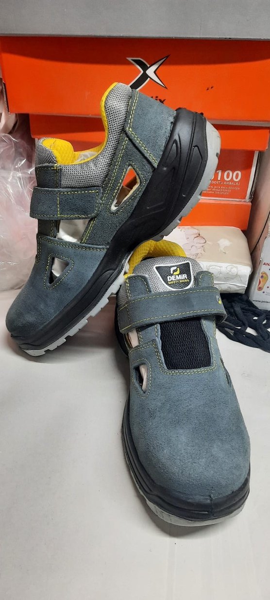 Erkek Spor Sandaletleri Sarı Gri Velcro - Görsel 2