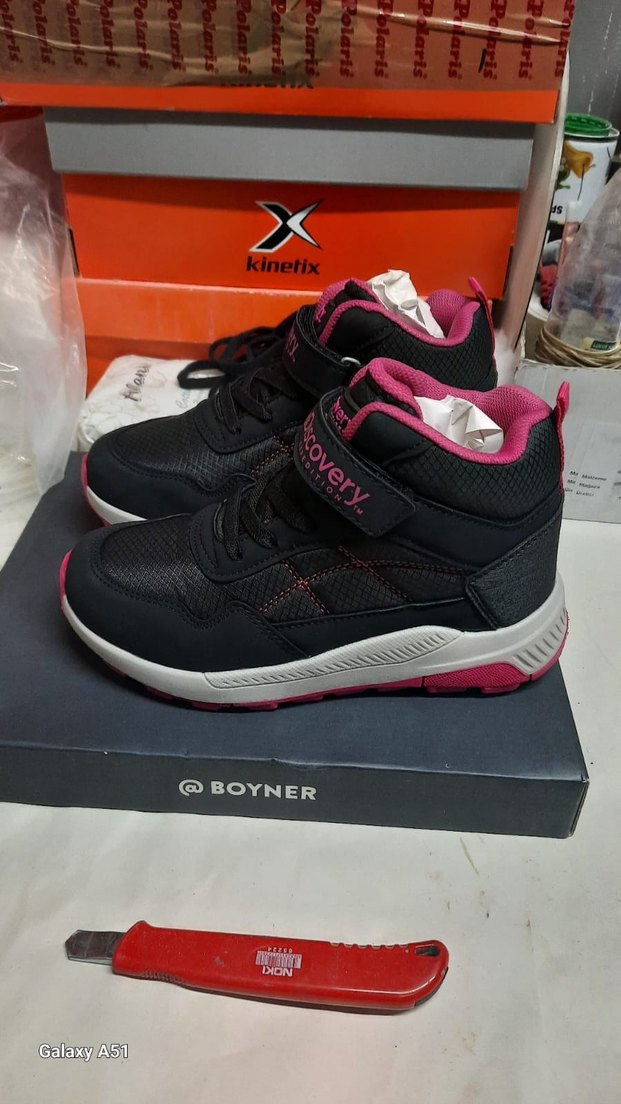 Kız Çocuk Pembe Velcro Spor Ayakkabı - Görsel 3