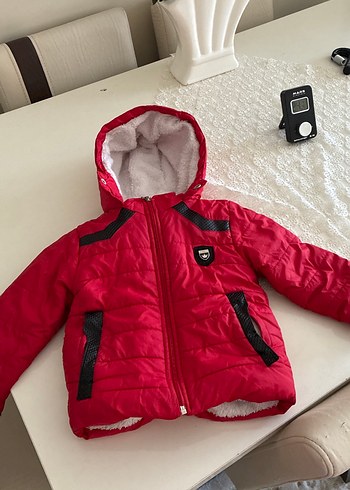 Kırmızı Erkek Çocuk Kürklü Street Wear Mont - Görsel 2