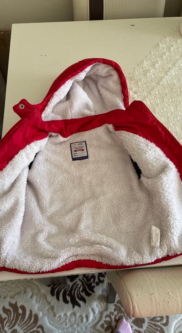 Kırmızı Erkek Çocuk Kürklü Street Wear Mont - Görsel 5