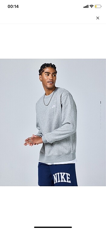 Nike club fleece sweat gri
