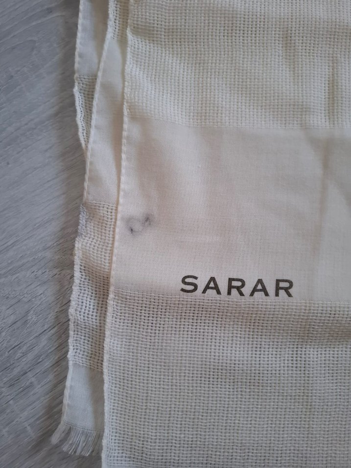 Krem Pamuklu Kadın Şal Sarar - Görsel 2