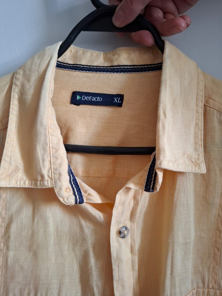 Pamuklu Düğmeli Erkek Gömlek - Görsel 4