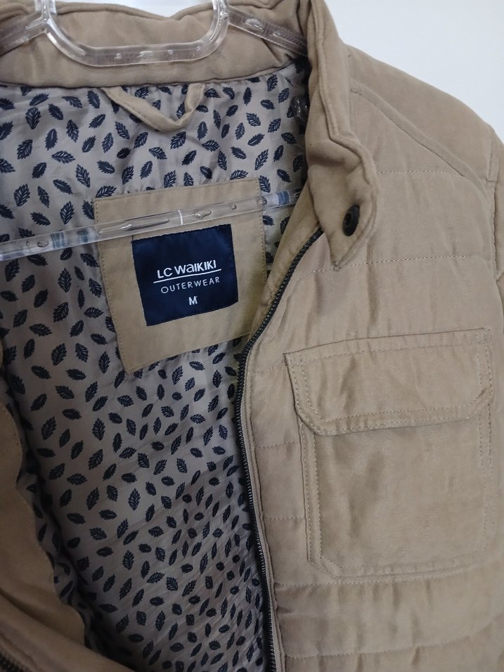 Bej Fermuarlı Erkek Mont - Görsel 2