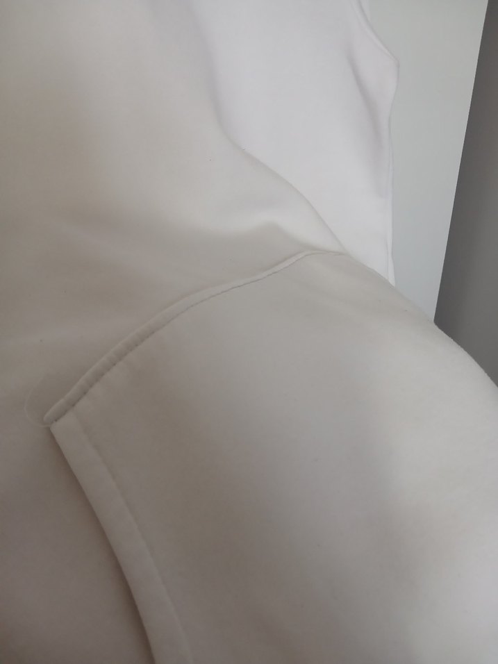 Unisex Beyaz Kapüşonlu Sweatshirt - Görsel 2