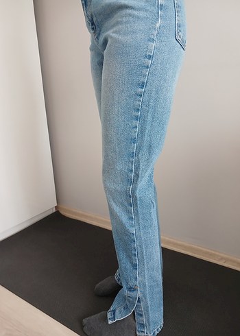 Pastel Mavi Kadın Normal Kesim Denim Pantolon - Görsel 2
