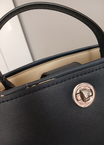 Klasik Mavi Deri Kadın Çanta - Görsel 3