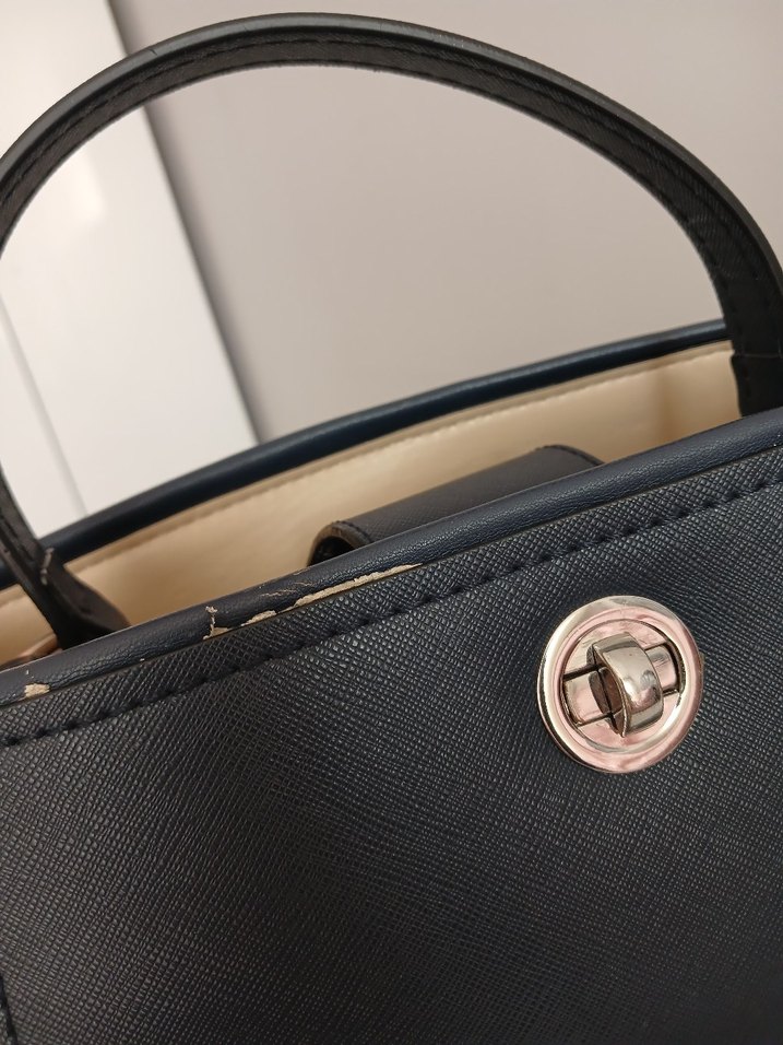 Klasik Mavi Deri Kadın Çanta - Görsel 3