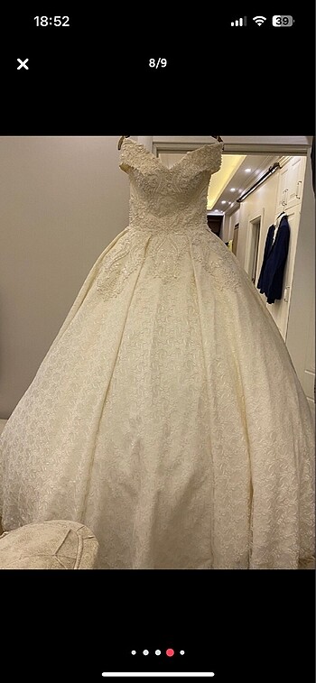 Boncuk işlemeli vintage uzun kuyruklu gelinlik - Görsel 8