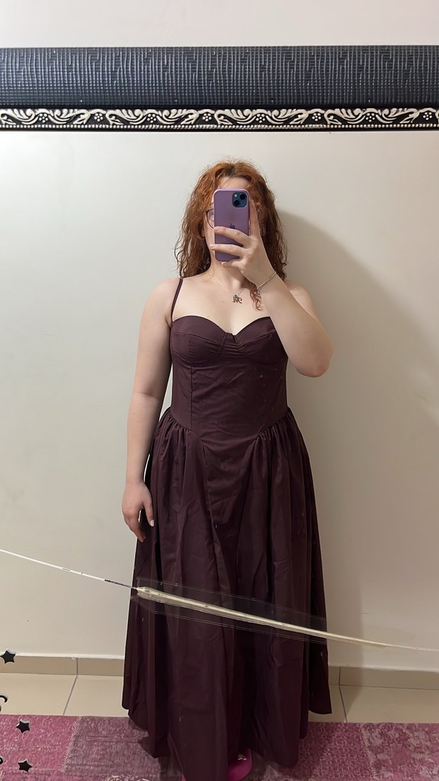 Kahverengi Elbise - Görsel 2