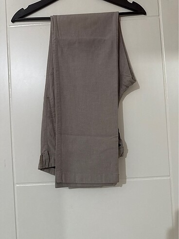 Camel renk erkek keten pantolon slim fit