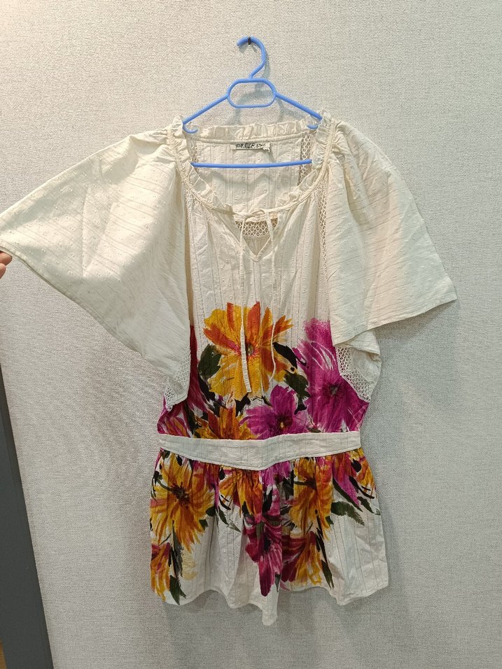 Çiçek Desenli Bol Kesim Bohem Bluz elbise - Görsel 2