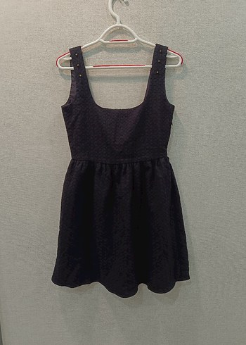 Siyah V Yaka Kolsuz Midi Mini Elbise - Görsel 2