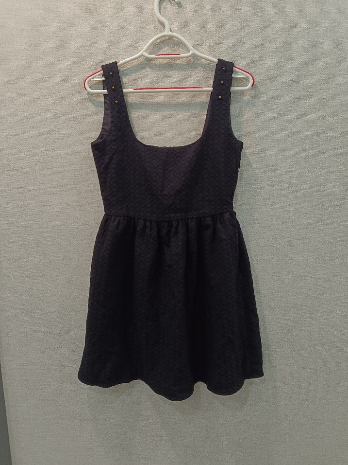 Siyah V Yaka Kolsuz Midi Mini Elbise - Görsel 2