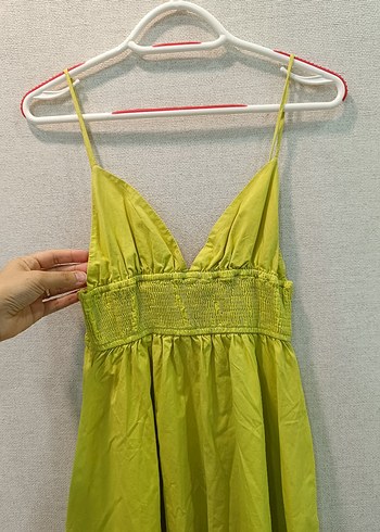 Sarı Uzun Askılı Bohem Elbise - Görsel 3