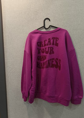 Mor Oversize Kadın Sweatshirt - Görsel 2