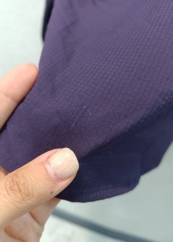 Mor Düğmeli Kadın Uzun Kollu Gömlek - Görsel 8