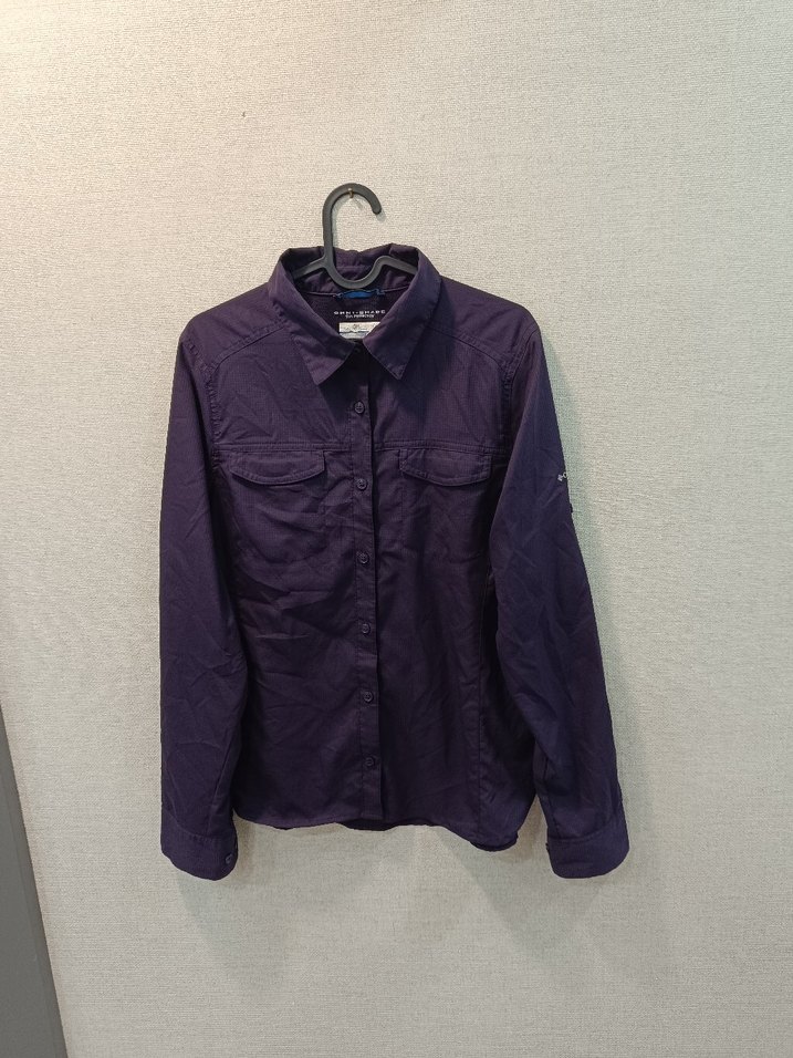 Mor Düğmeli Kadın Uzun Kollu Gömlek - Görsel 2