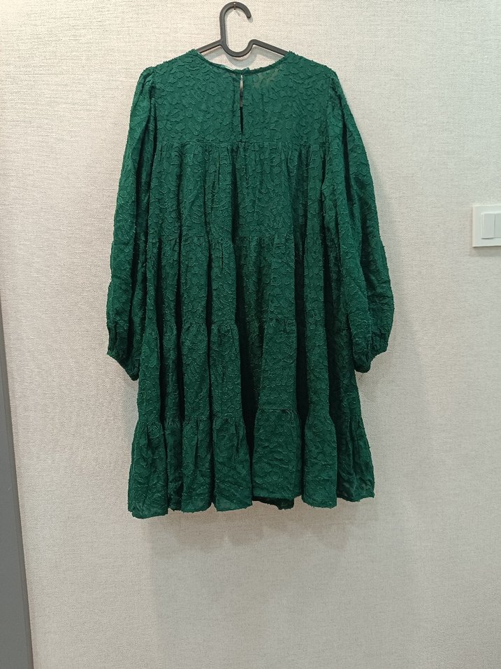 Yeşil Bohem Uzun Kollu Midi Elbise - Görsel 2