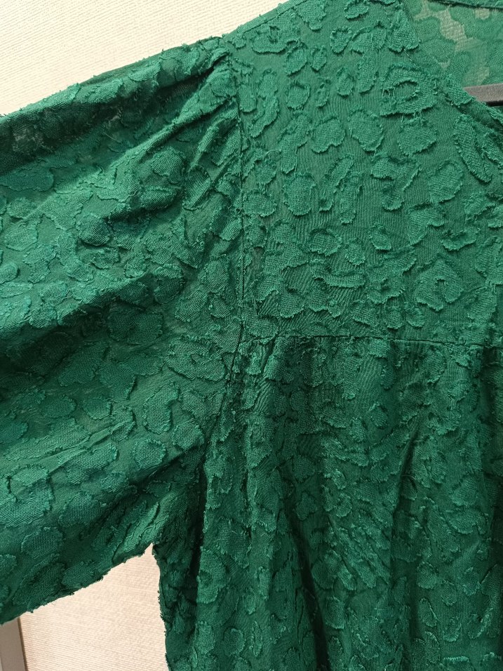 Yeşil Bohem Uzun Kollu Midi Elbise - Görsel 4