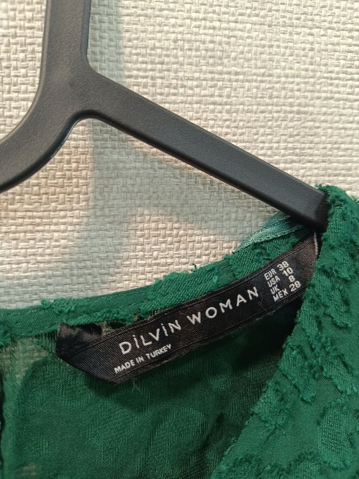 Yeşil Bohem Uzun Kollu Midi Elbise - Görsel 5