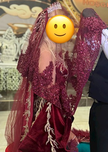Gelinlik Bordo Bindallı