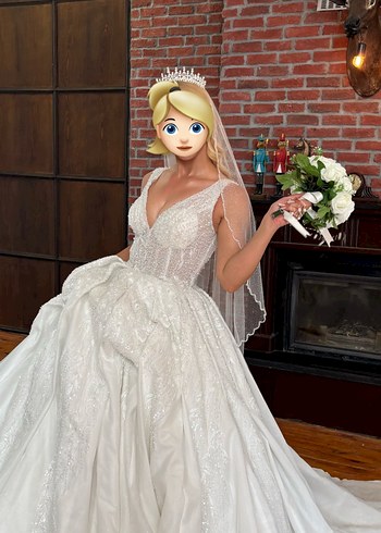 Beyaz dubai model Prenses Gelinlik