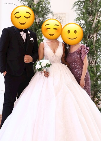 Gelinlik Beyaz dubai model Prenses Gelinlik