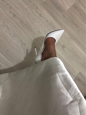 37 Beden Beyaz topuklu stiletto gelin ayakkabısı