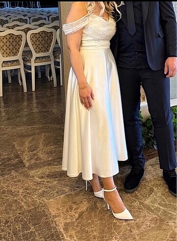 m Beden Beyaz elbise nikah elbisesi nişan elbisesi