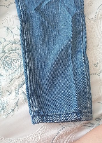 s Beden Fırfırlı Mavi Kadın Denim Pantolon