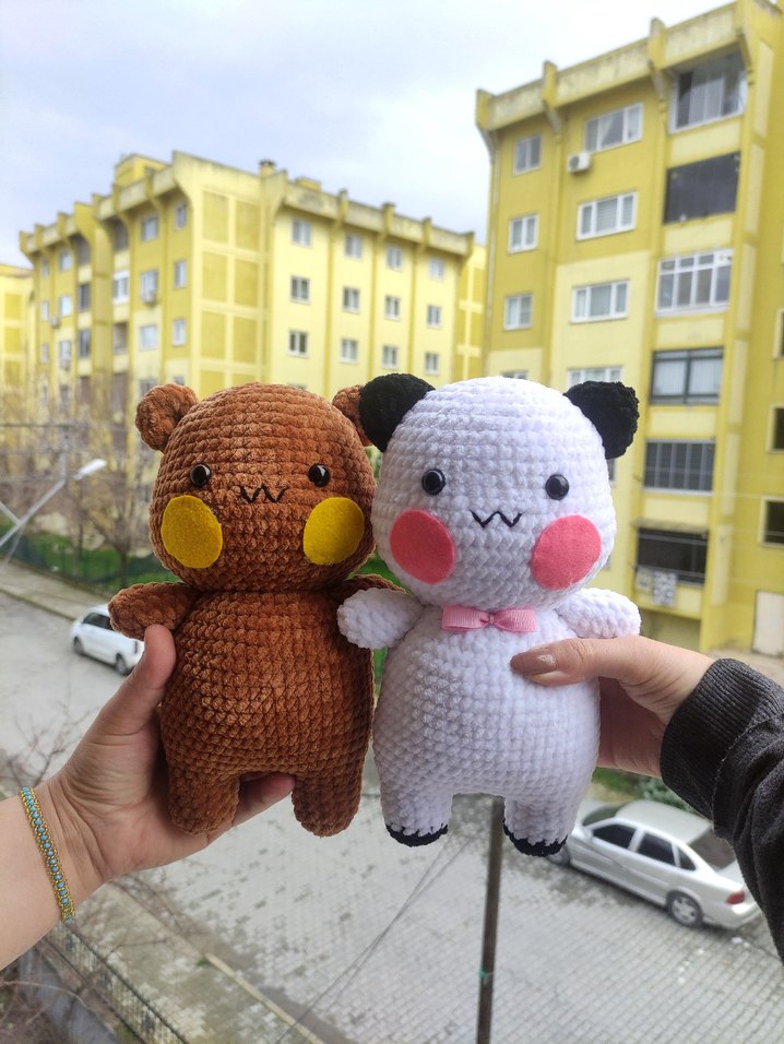 Dudu ve Bubu amigurumi oyuncak peluş - Görsel 2