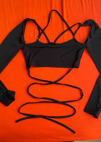 Siyah Halter Yaka Strappy Goth Bluz