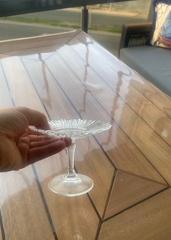 Modern Klasik Cam Ayaklı Tatlı Tabağı - Görsel 6