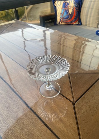 Modern Klasik Cam Ayaklı Tatlı Tabağı - Görsel 5