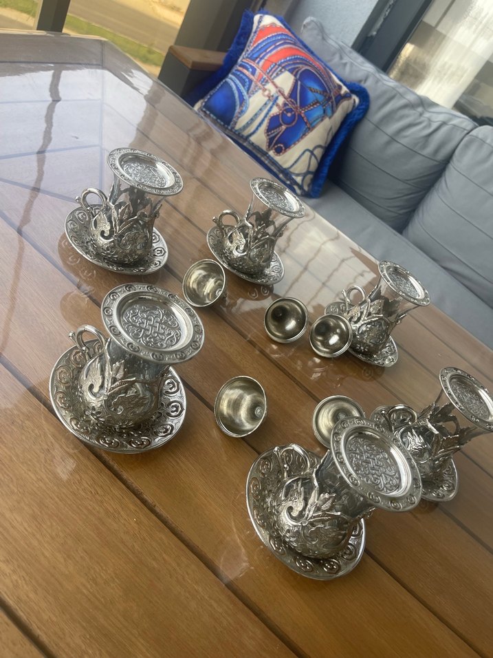 Gümüş İşlemeli Çay Seti - Görsel 5