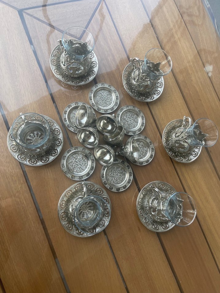 Gümüş İşlemeli Çay Seti - Görsel 4