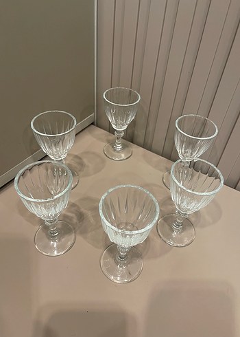 Kahve yanı 6 lı  Görünümlü Beyaz Kadeh Seti - Görsel 4