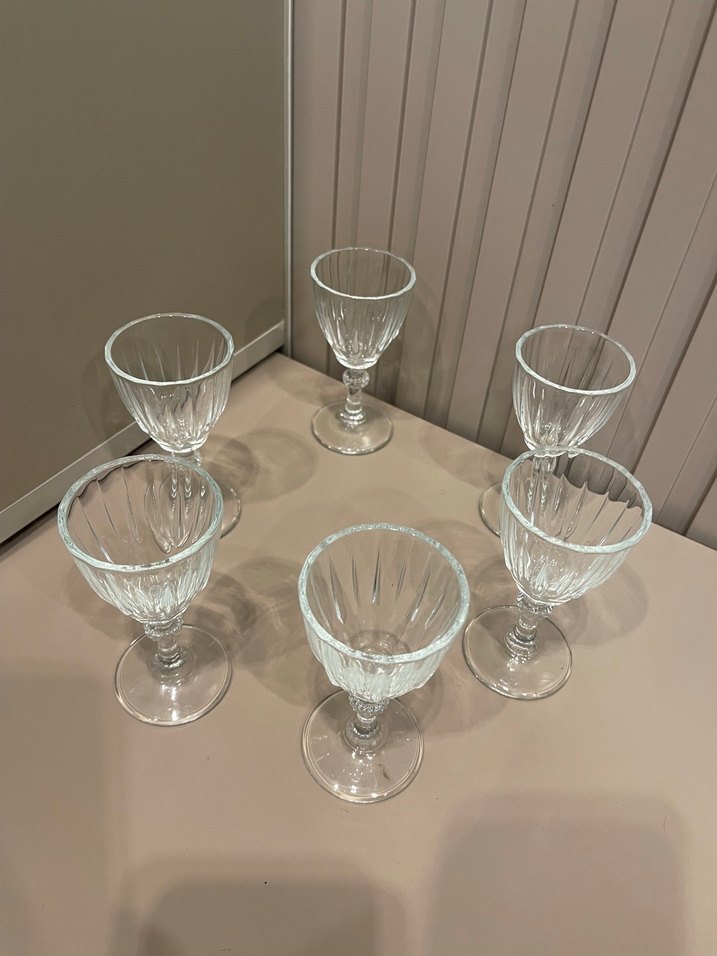 Kahve yanı 6 lı  Görünümlü Beyaz Kadeh Seti - Görsel 4